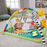 Mattel 3-in-1 Rainforest Sensory Gym, legetæppe Baby legemåtte, Legetøjsbar, Klingende, Flerfarvet, Plast