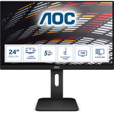 AOC 24P1 renoveret, LED-skærm Sort