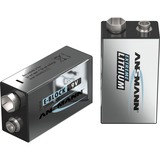 Ansmann 9V E-Block Engangsbatteri Lithium Sølv, Engangsbatteri, Lithium, 10,8 V, 1 stk, Sølv, 6AM6