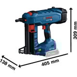 Bosch GNB 18V-38 Professional Sømpistol Batteri, søm maskine Blå/Sort, Sømpistol, Lige magasin, Sort, Blå, 1,3 cm, 3,8 cm, 96 dB