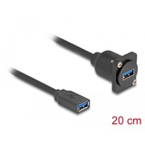 DeLOCK D-type USB 3.2 Gen 1 kabel, USB-A hun > USB-A hun Sort