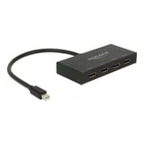 DeLOCK DisplayPort Splitter 1x mini DisplayPort 1.2 > 4x DisplayPort 4K, DisplayPort splittere Sort