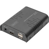 Digitus HDMI KVM IP Extender Modtager, KVM-switchen Sort