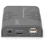 Digitus HDMI KVM IP Extender Modtager, KVM-switchen Sort