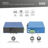 Digitus Industriel 8+2-port L2 administreret Gigabit Ethernet PoE-switch 