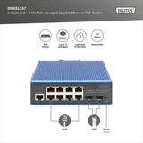 Digitus Industriel 8+2-port L2 administreret Gigabit Ethernet PoE-switch 