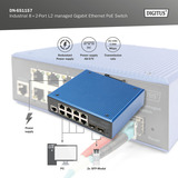 Digitus Industriel 8+2-port L2 administreret Gigabit Ethernet PoE-switch 