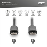 Digitus USB 2.0 tilslutningskabel USB-C > USB-C Sort