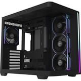 FSP M580-BP Midi Tower Sort, Towerkabinet Sort, Midi Tower, PC, Sort, ATX, micro ATX, Mini-ITX, Glas, SPCC, 16 cm