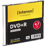 Intenso DVD+R 4.7GB, Printable, 16x 4,7 GB 10 stk, DVD tomme medier Printable, 16x, DVD+R, 120 mm, Printbar, Slimcase, 10 stk, 4,7 GB