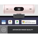 Logitech Brio 500, Webcam Rosa/Sort