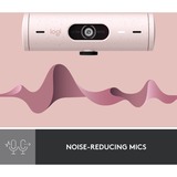 Logitech Brio 500, Webcam Rosa/Sort