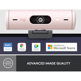 Logitech Brio 500, Webcam Rosa/Sort