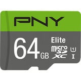 PNY Elite microSD 64 GB, Hukommelseskort grå/Grøn