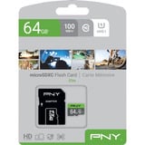 PNY Elite microSD 64 GB, Hukommelseskort grå/Grøn
