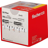 fischer Expansionspløk SX Plus 8x40, Dyvel Lys grå