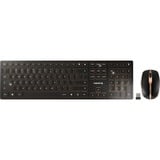 CHERRY DW 9100 SLIM tastatur Mus inkluderet Universel RF trådløs + Bluetooth QWERTY US engelsk Sort, Desktop sæt Sort/Bronze, EU-layout (antal), SX teknologi, Trådløs, RF trådløs + Bluetooth, QWERTY, Sort, Mus inkluderet