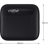 Crucial X6 4000 GB Sort, Solid state-drev Sort, 4000 GB, USB Type-C, 3.2 Gen 2 (3.1 Gen 2), 800 MB/s, Sort