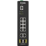 D-Link DIS-200G-12S netværksswitch Administreret L2 Gigabit Ethernet (10/100/1000) Sort Administreret, L2, Gigabit Ethernet (10/100/1000), Fuld duplex, Stativ-montering, Kan monteres på væggen