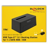 DeLOCK 63958 drev dockingstation USB 3.2 Gen 2 (3.1 Gen 2) Type-C Sort, Docking station Sort, HDD, SSD, Serial ATA III, 2.5,3.5", USB 3.2 Gen 2 (3.1 Gen 2) Type-C, 6 Gbit/sek., Sort