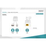 Digitus USB-A 5V PoE-splitter, PoE splitter Hvid