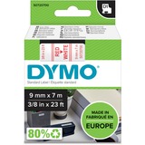Dymo D1 - Standard - Rødt på hvidt - 9mm x 7m, Tape Rød på hvid, Polyester, Belgien, -18 - 90 °C, DYMO, LabelManager, LabelWriter 450 DUO