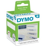 Dymo LW - Etiketter til hængemapper - 12 x 50 mm - S0722460 Hvid, Hvid, Selvklæbende printeretiket, Papir, Permanent, Rektandel, LabelWriter