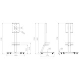 HAGOR BrackIT Rotate 165,1 cm (65") Sort Gulv, Mount Sort, Fritstående, 45 kg, 116,8 cm (46"), 165,1 cm (65"), 400 x 400 mm, Sort