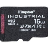 Kingston Industrial 16 GB MicroSDHC UHS-I Klasse 10, Hukommelseskort Sort, 16 GB, MicroSDHC, Klasse 10, UHS-I, Class 3 (U3), V30