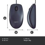 Logitech B100 Optical Usb Mouse f/ Bus mus Ambidextrous USB Type-A Optisk 800 dpi Sort, Ambidextrous, Optisk, USB Type-A, 800 dpi, Sort