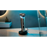 Philips SHAVER Series 9000 S9974/55 Elektrisk shaver til våd og tør barbering med SkinIQ kvarts grå, Rotations shaver, Krom, Dual SteelPrecision blades, GroomTribe, SH91, 2 År