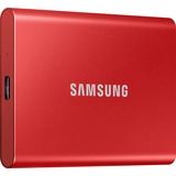 SAMSUNG Portable SSD T7 1000 GB Rød, Solid state-drev Rød, 1000 GB, USB Type-C, 3.2 Gen 2 (3.1 Gen 2), 1050 MB/s, Beskyttelse af adgangskode, Rød