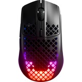 SteelSeries Aerox 3 Wireless mus Højre hånd RF trådløs + Bluetooth Optisk 18000 dpi, Gaming mus Sort, Højre hånd, Optisk, RF trådløs + Bluetooth, 18000 dpi, 1 ms, Sort