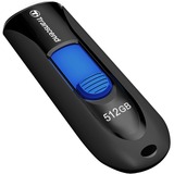 Transcend JetFlash 790 USB-nøgle 512 GB USB Type-A 3.2 Gen 1 (3.1 Gen 1) Sort, USB-stik Sort/Blå, 512 GB, USB Type-A, 3.2 Gen 1 (3.1 Gen 1), Glide, 9 g, Sort