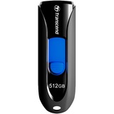 Transcend JetFlash 790 USB-nøgle 512 GB USB Type-A 3.2 Gen 1 (3.1 Gen 1) Sort, USB-stik Sort/Blå, 512 GB, USB Type-A, 3.2 Gen 1 (3.1 Gen 1), Glide, 9 g, Sort