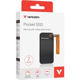 Verbatim Pocket SSD 2 TB USB Type-C 3.2 Gen 2 (3.1 Gen 2) Sort, Orange, Solid state-drev Sort/Orange, 2 TB, USB Type-C, 3.2 Gen 2 (3.1 Gen 2), 1000 MB/s, 10 Gbit/sek., Sort, Orange