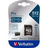 Verbatim Pro U3 512GB microSDXC, Hukommelseskort Sort