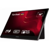ViewSonic TD1655 computerskærm 39,6 cm (15.6") 1920 x 1080 pixel Fuld HD LED Berøringsskærm Multibruger Sort, Sølv, LED-skærm Sølv/Sort, 39,6 cm (15.6"), 1920 x 1080 pixel, Fuld HD, LED, 6,5 ms, Sort, Sølv