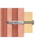 fischer 077888 skrueanker og vægudtag 50 stk 3,5 cm, Dyvel Lys grå, Nylon, 3,5 cm, 6 mm, 4,5 cm, 4 mm, 5 mm