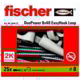 fischer EasyHook Løkke DuoPower 8x40, Dyvel Hvid