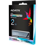 ADATA AELI-UE800-2T-CSG USB-nøgle 2 TB USB Type-C 3.2 Gen 2 (3.1 Gen 2) Sølv, USB-stik aluminium (brushed), 2 TB, USB Type-C, 3.2 Gen 2 (3.1 Gen 2), 1000 MB/s, Glide, Sølv