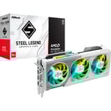 ASRock Radeon RX 9070 XT Steel Legend 16GB, Grafikkort Hvid