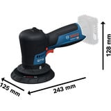 Bosch Batteri-polermaskine GPX 12V-125 Professional solo, 12 Volt Blå/Sort