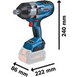 Bosch GDS 18V-1050 H Professional 1750 rpm Sort, Blå, Schlagskruemaskine Blå/Sort, Slagnøgle, Pistolhåndtag, 3/4", Sort, Blå, Bøjlekrog, 1750 rpm
