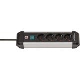 Brennenstuhl 1391030400, Strømskinne Sort/aluminium