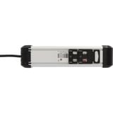 Brennenstuhl Premium Alu-Line strømfordeler 4-vejs, Strømskinne Sort/aluminium