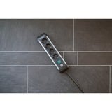 Brennenstuhl Premium Alu-Line strømfordeler 4-vejs, Strømskinne Sort/aluminium