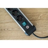 Brennenstuhl Premium Alu-Line strømfordeler 4-vejs, Strømskinne Sort/aluminium