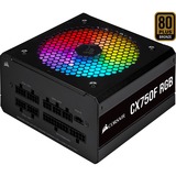 Corsair CX Series CX750F RGB enhed til strømforsyning 750 W 20-pin ATX ATX Sort, PC strømforsyning Sort, 750 W, 100 - 240 V, 47 - 63 Hz, 10 - 5 A, 20-pin ATX, PC