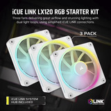 Corsair iCUE LINK LX120 RGB Renoveret, Sag fan Hvid